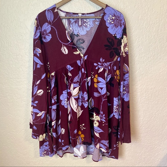 FREE PEOPLE Bella Floral Print Tunic Size Medium - Picture 3 of 9